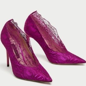Zara Pink Lace Heels